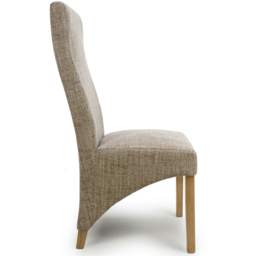 Baxter Set of 2 Oatmeal Tweed Dining Chair - Brown - Wilko - thumbnail 4