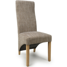Baxter Set of 2 Oatmeal Tweed Dining Chair - Brown - Wilko - thumbnail 3