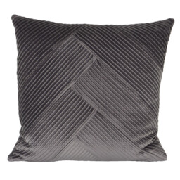 Piper Pleated Velvet Cushion - Grey - My Home - Wilko - thumbnail 1