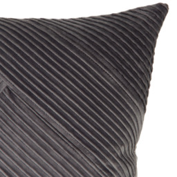 Piper Pleated Velvet Cushion - Grey - My Home - Wilko - thumbnail 5