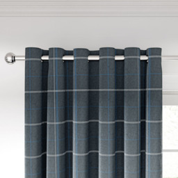 Helena Springfield Harper Woven Lined Navy Eyelet Curtains 168 x 183cm - Size: W 168 x D 183cm - Wilko - thumbnail 3