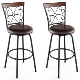 Costway Adjustable Swivel Bar Stool Set of 2 - Size: 91 x 58 x 20cm - Multi - Wilko - thumbnail 3