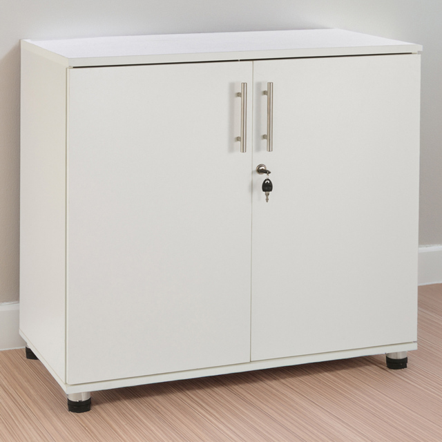 MMT Furniture Designs 2 Door White Lockable Filing Cabinet - Size: 75 x 80 x 45cm - Wilko - image 1