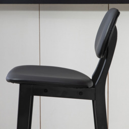 HOMCOM Black PU Leather Cover Bar Stool Set of 2 - Wilko - thumbnail 4