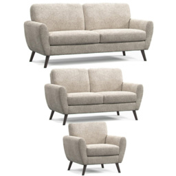 Matlock 6 Seater Linen Boucle Fabric Sofa Suite - Cream - Wilko - thumbnail 3