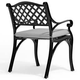 Living and Home Set of 2 Black Aluminium Garden Chairs - Size: 2 Seater - Wilko - thumbnail 6
