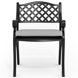 Living and Home Set of 2 Black Aluminium Garden Chairs - Size: 2 Seater - Wilko - thumbnail 4