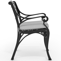 Living and Home Set of 2 Black Aluminium Garden Chairs - Size: 2 Seater - Wilko - thumbnail 5