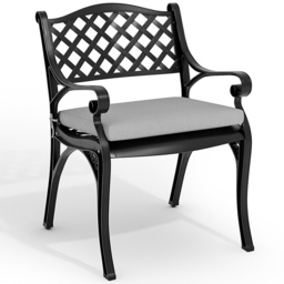 Living and Home Set of 2 Black Aluminium Garden Chairs - Size: 2 Seater - Wilko - thumbnail 3