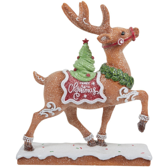Gingerbread Reindeer Standing DecorationBrown - Candy Cane Lane - Wilko - image 1