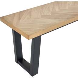 Julian Bowen Hilton 2 Seater White Oak and Black Dining Bench - Size: 134 x 39 x 44.5cm - Multi - Wilko - thumbnail 5