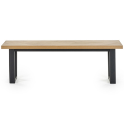 Julian Bowen Hilton 2 Seater White Oak and Black Dining Bench - Size: 134 x 39 x 44.5cm - Multi - Wilko - thumbnail 4
