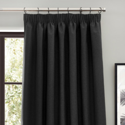 furn. Dawn Black Blackout Pencil Pleat Curtains 229 x 229cm - Wilko - thumbnail 3