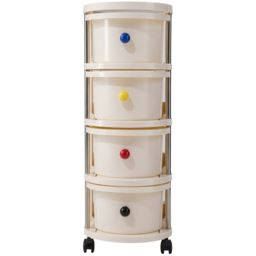 Living and Home 4 Drawer Cream Rolling Storage Cart - Size: 75 x 28 x 42cm - Wilko - thumbnail 4
