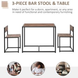 Portland 2 Seater Wooden Dining Set Chestnut Brown - Wilko - thumbnail 6