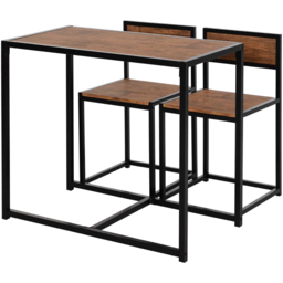 Portland 2 Seater Wooden Dining Set Chestnut Brown - Wilko - thumbnail 3