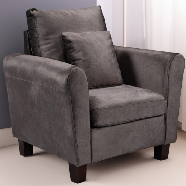 Brooklyn Mottled Mink Brushed Velvet Chair - Size: Single - Brown - Wilko - image 1