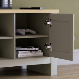 Vida Designs Arlington 2 Door 2 Shelf Grey TV Unit - Size: 39 x 128 x 49cm - Wilko - thumbnail 4
