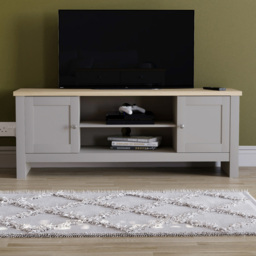 Vida Designs Arlington 2 Door 2 Shelf Grey TV Unit - Size: 39 x 128 x 49cm - Wilko - thumbnail 7
