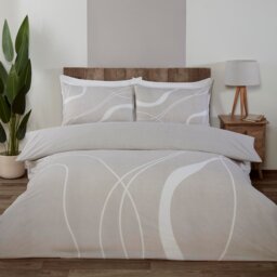 Highgate Abstract Duvet Cover and Pillowcase Set - Natural/King - Wilko - thumbnail 1