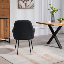 Artemis Home Carrara Set of 2 Black Fabric Dining Chairs - Wilko - thumbnail 6