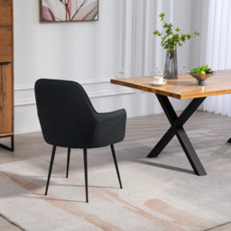 Artemis Home Carrara Set of 2 Black Fabric Dining Chairs - Wilko - thumbnail 5