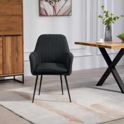Artemis Home Carrara Set of 2 Black Fabric Dining Chairs - Wilko - thumbnail 3