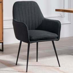 Artemis Home Carrara Set of 2 Black Fabric Dining Chairs - Wilko