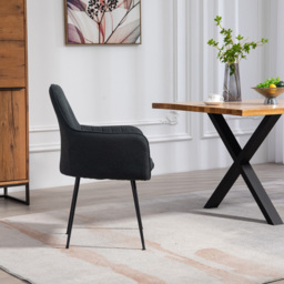 Artemis Home Carrara Set of 2 Black Fabric Dining Chairs - Wilko - thumbnail 4