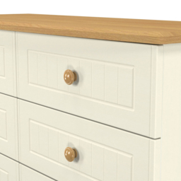 Crowndale Warwick 6 Drawer Cream Ash and Oak Wide Midi Chest of Drawers - Wilko - thumbnail 6