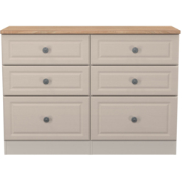 Crowndale Norfolk 6 Drawer Kashmir Ash and Bardolino Oak Wide Chest of Drawers Ready Assembled - Kashmir Ash & Bardolino Oak - Wilko - thumbnail 3