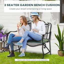 Outsunny Green Striped Rattan Set Seat Cushion 120 x 50cm 2 Pack - Size: 2 Piece - Multi - Wilko - thumbnail 5