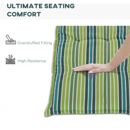 Outsunny Green Striped Rattan Set Seat Cushion 120 x 50cm 2 Pack - Size: 2 Piece - Multi - Wilko - thumbnail 6