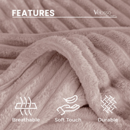 Velosso Bellissima Blush Plush Throw 200 x 240cm - Size: 200 x 240 x 1cm - Wilko - thumbnail 6