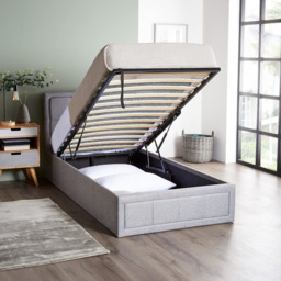 Portland Single Ottoman Upholstered Bed Frame with Storage - Grey - Wilko - thumbnail 5