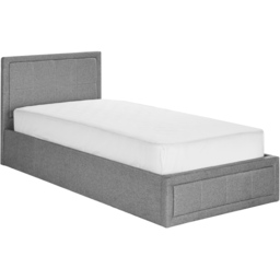 Portland Single Ottoman Upholstered Bed Frame with Storage - Grey - Wilko - thumbnail 3