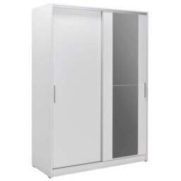 FWStyle 2 Door White Sliding Mirrored Double Wardrobe - Wilko - thumbnail 3