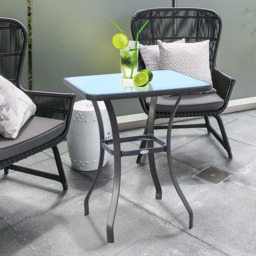 Outsunny Bistro Dining Coffee Table - Size: 84 x 68.5 x 68.5cm - Black - Wilko - thumbnail 1