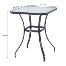 Outsunny Bistro Dining Coffee Table - Size: 84 x 68.5 x 68.5cm - Black - Wilko - thumbnail 7
