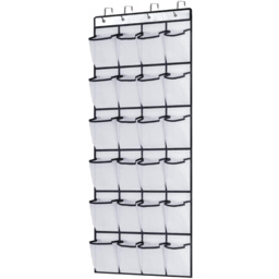 AMOS Black 24 Pocket Mesh Shoe Organiser - Size: 1 x 55 x 136cm - Wilko - thumbnail 1