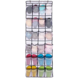 AMOS Black 24 Pocket Mesh Shoe Organiser - Size: 1 x 55 x 136cm - Wilko - thumbnail 3