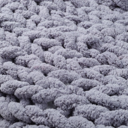 Living and Home Grey Hand Woven Chenille Blanket for Couch and Bed 150cm - Wilko - thumbnail 5