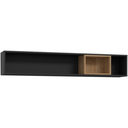 Florence High Rock Matt Black and Riviera Oak Cube Shelf - Size: 22 x 150 x 26cm - Furniture to Go - Wilko - thumbnail 3