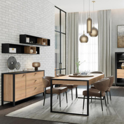Florence High Rock Matt Black and Riviera Oak Cube Shelf - Size: 22 x 150 x 26cm - Furniture to Go - Wilko - thumbnail 6
