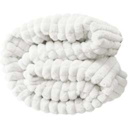 Groundlevel Large Cream Box Super Soft Luxury Faux Fur Throw - Size: 200 x 150 x 200cm - Wilko
