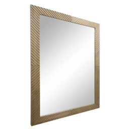 Geometric Carved Wooden Lean To Mirror - Brown - Wilko - thumbnail 6