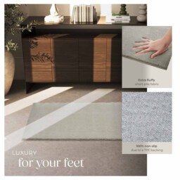 tectake Zonelle Sand Short Pile Ultra Soft Rug 150 x 80cm - Size: 119 x 44 x 55cm - Black - Wilko - thumbnail 5