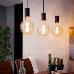 EGLO Pozueta Black Linear Pendant Light - Size: 110 x 6.5 x 84cm - Wilko - thumbnail 3