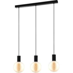 EGLO Pozueta Black Linear Pendant Light - Size: 110 x 6.5 x 84cm - Wilko - thumbnail 1