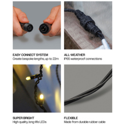 Eagle Connect Warm White LED Black Icicle Light 12m - Size: 51 x 50 x 36cm - Wilko - thumbnail 6